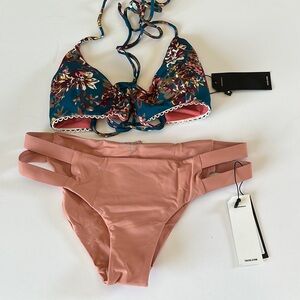 Tavik Floral Bikini Set with Teal and Pink